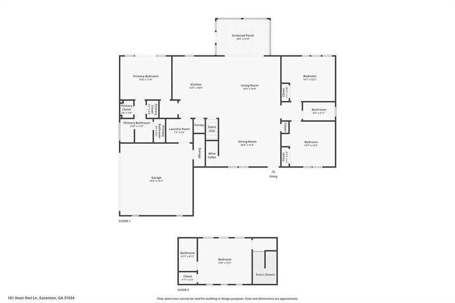 2D floor plan layout of this home in , Eatonton, GA (Image 6).