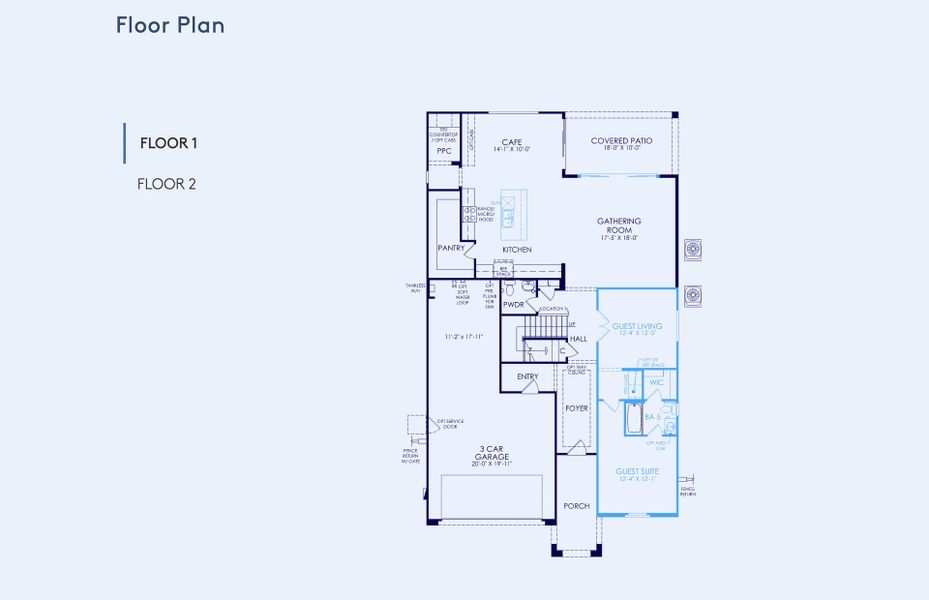 2D floor plan layout of this home in Legado West, Queen Creek, AZ (Image 5).
