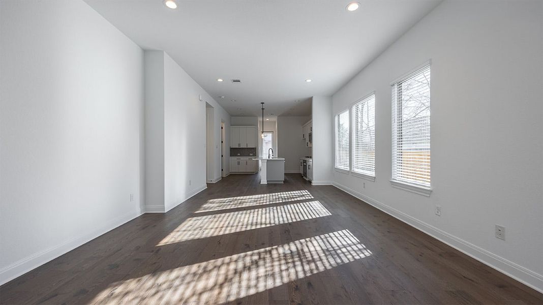 Representative unfurnished interior of a home built from the Tyler by Risewell Homes in The Porch at Du Pre, Buda (Image 7).