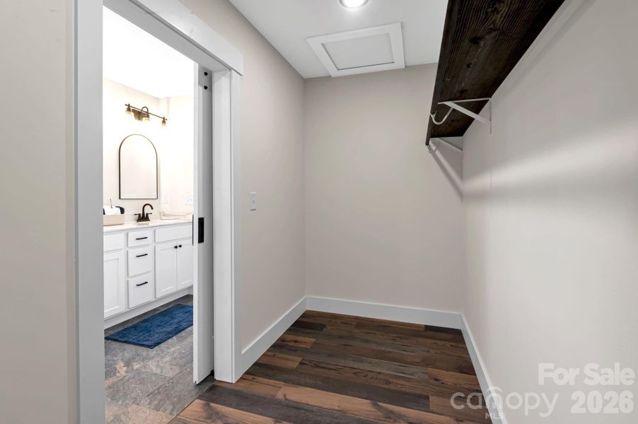 Spacious walk-in closet