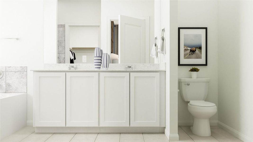 Furnished interior view inside a new home in Cotton Brook: Claremont Collection, Hutto (Image 15).