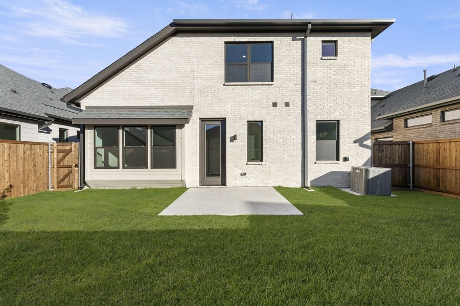 Exterior details and patio area of a home in Willow Grove Single-Family Homes, Melissa (Image 25).