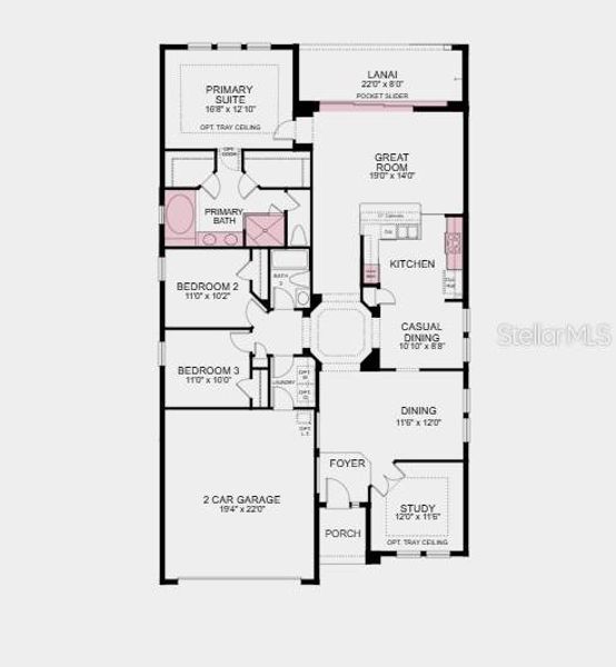 2D floor plan layout of this home in Ardisia Park, New Smyrna Beach, FL (Image 2).