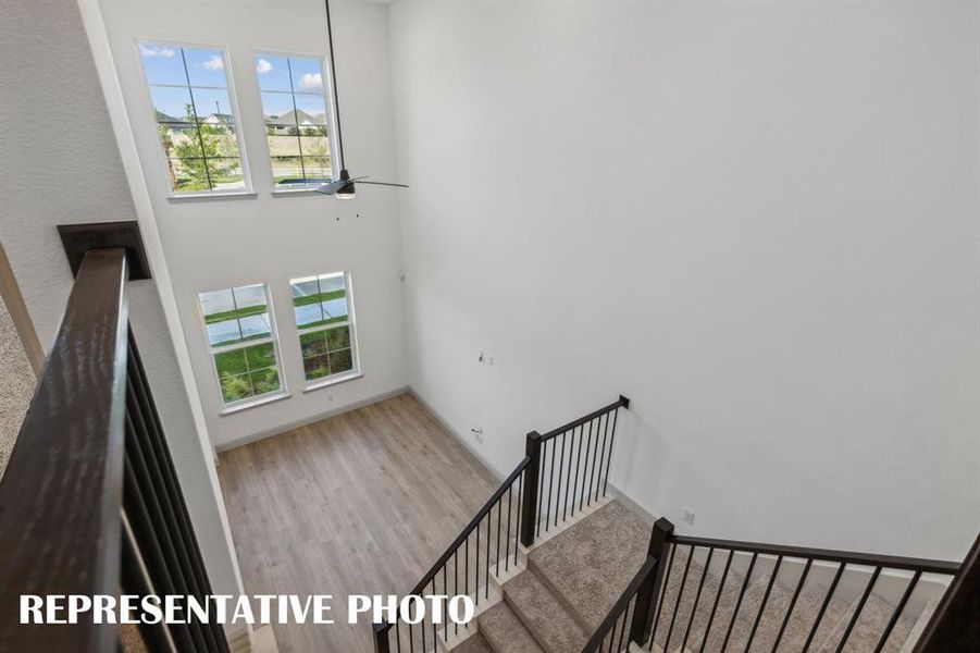 Your second floor landing offers a fantastic view of your new home!  REPRESENTATIVE PHOTO