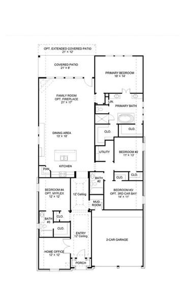 2D floor plan layout of this home in Escondido, Magnolia, TX (Image 5).