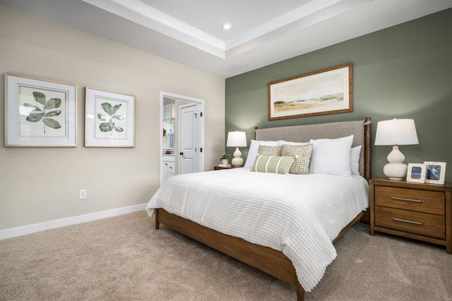 Representative furnished interior of a home built from the Geneva with 3 Car Garage by Ryan Homes in Middle Creek Village, Bolivia (Image 43).