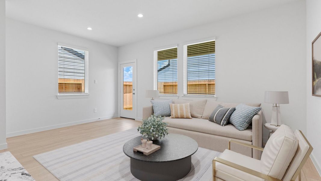 Furnished interior view inside a new home in Lexington Village, Missouri City (Image 6). Furnished interior view inside a new home in Lexington Village, Missouri City (Image 6).