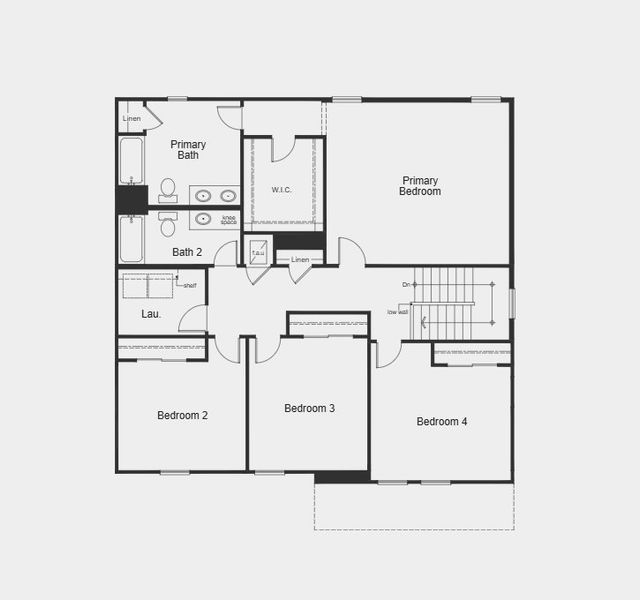 2D floor plan layout for the Plan 2566 by KB Home in Hawkes Meadow, Jacksonville, FL (Image 3).