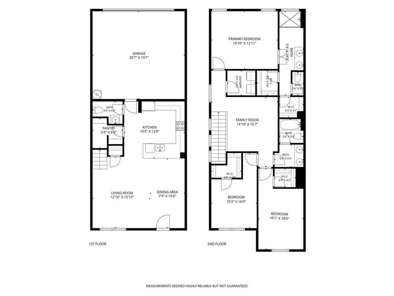 2D floor plan layout of this home in Cloverleaf Crossing Townhomes, Mesquite, TX (Image 3).