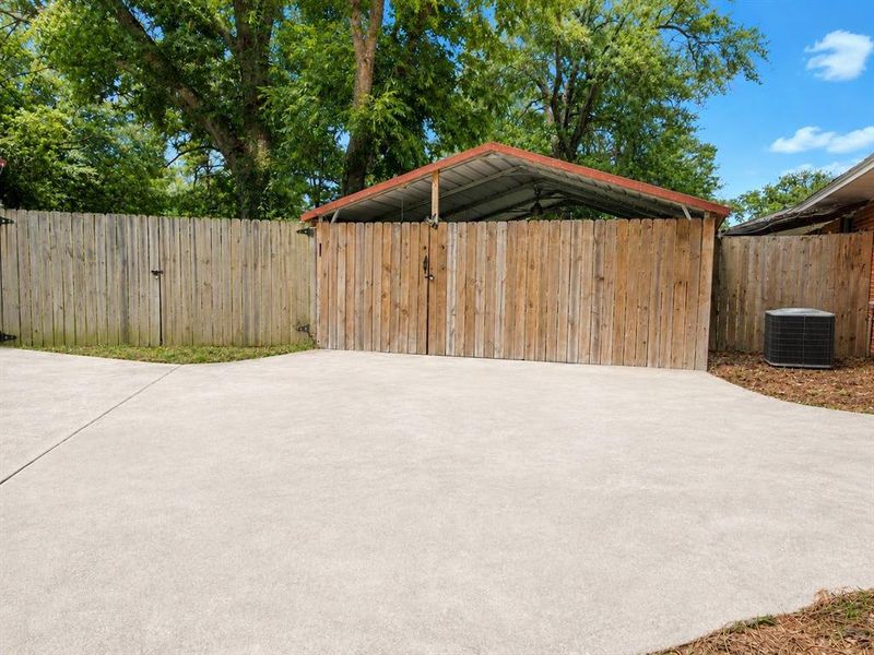 Fenced Carport Area Fenced Carport Area