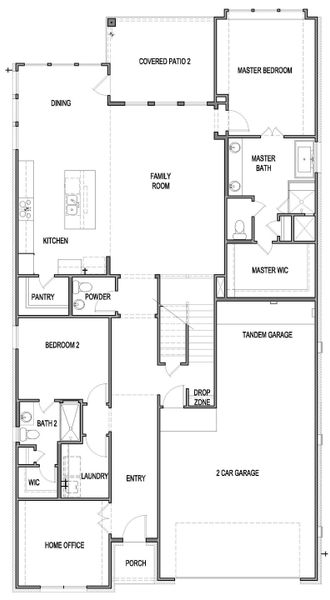 2D floor plan layout of this home in Blackhawk, Pflugerville, TX (Image 5).