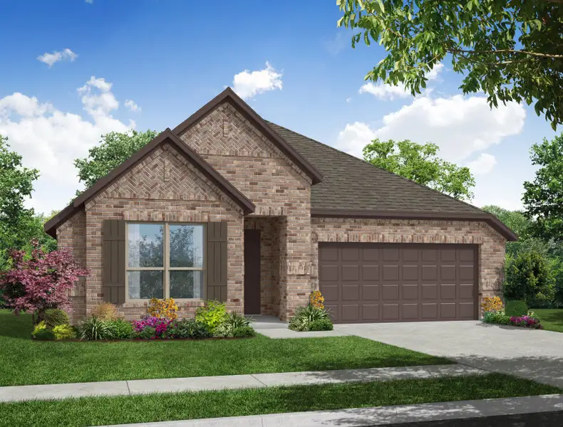 Representative exterior photo of a completed home built from the Canterbury by Impression Homes in Mercer Meadows, Royse City, TX (Image 2). Representative exterior photo of a completed home built from the Canterbury by Impression Homes in Mercer Meadows, Royse City, TX (Image 2).