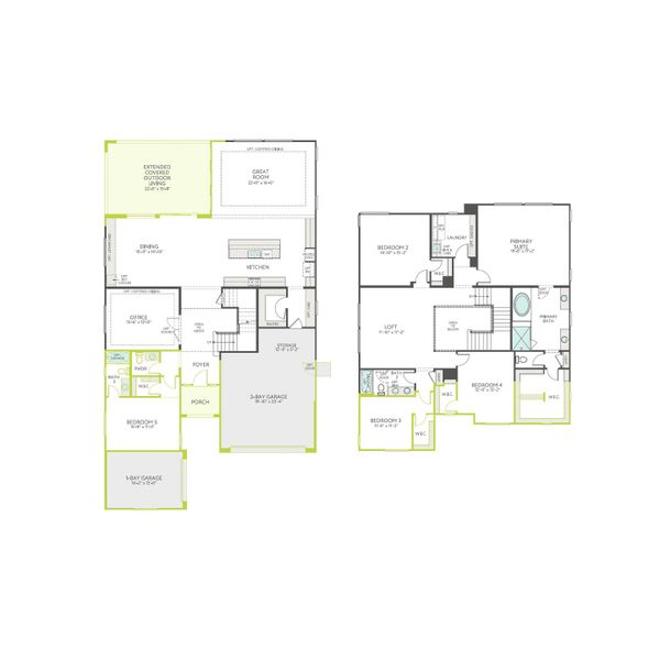 2D floor plan layout of this home in Soleo, San Tan Valley, AZ (Image 4).