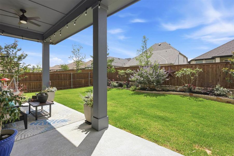 Exterior details and patio area of a home in The Parks at Wilson Creek, Celina (Image 3). Exterior details and patio area of a home in The Parks at Wilson Creek, Celina (Image 3).