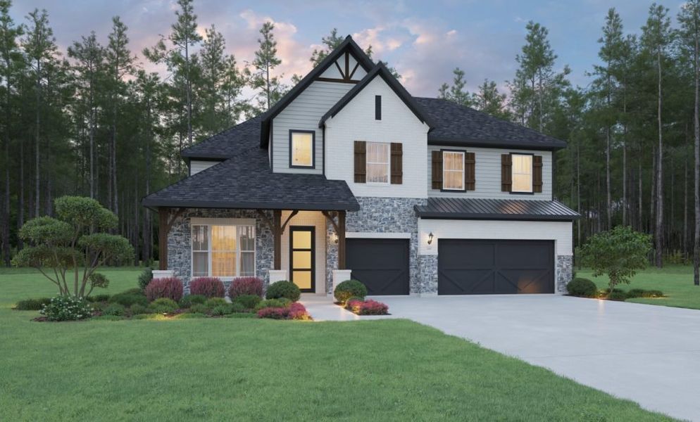 Representative exterior photo of a completed home built from the The Aruba by Stonefield Homes in Westview Terrace, Houston, TX (Image 9).