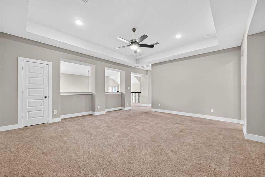 Gameroom upstairs with storage closet.