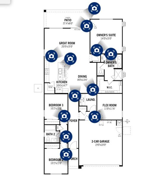 2D floor plan layout of this home in Tyler Ranch, Buckeye, AZ (Image 3).
