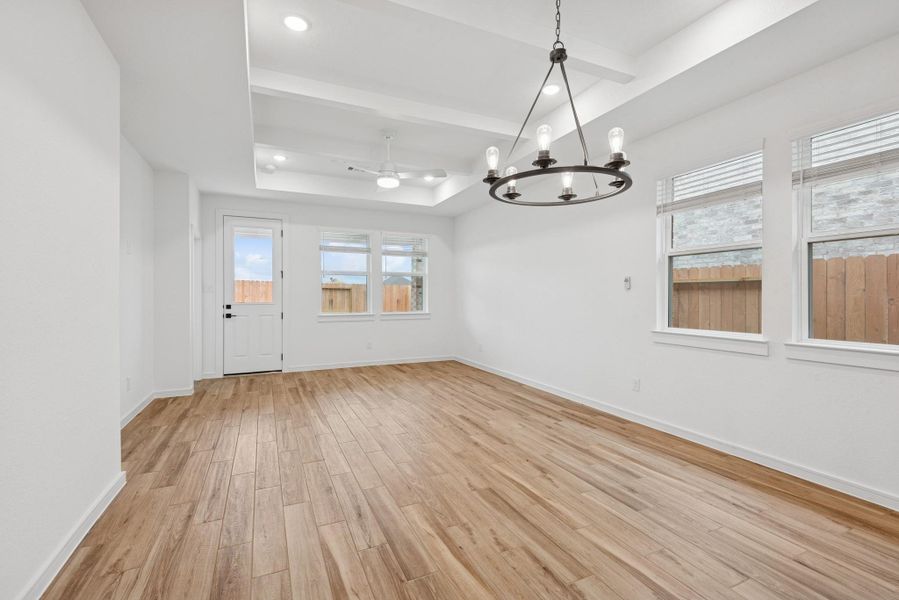 Sun-lit dining area and great room