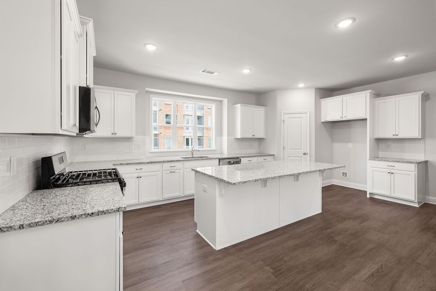 Gourmet kitchen with spacious center island