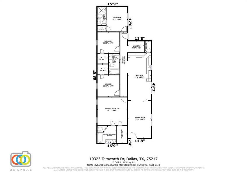 2D floor plan layout of this home in , Dallas, TX (Image 3).