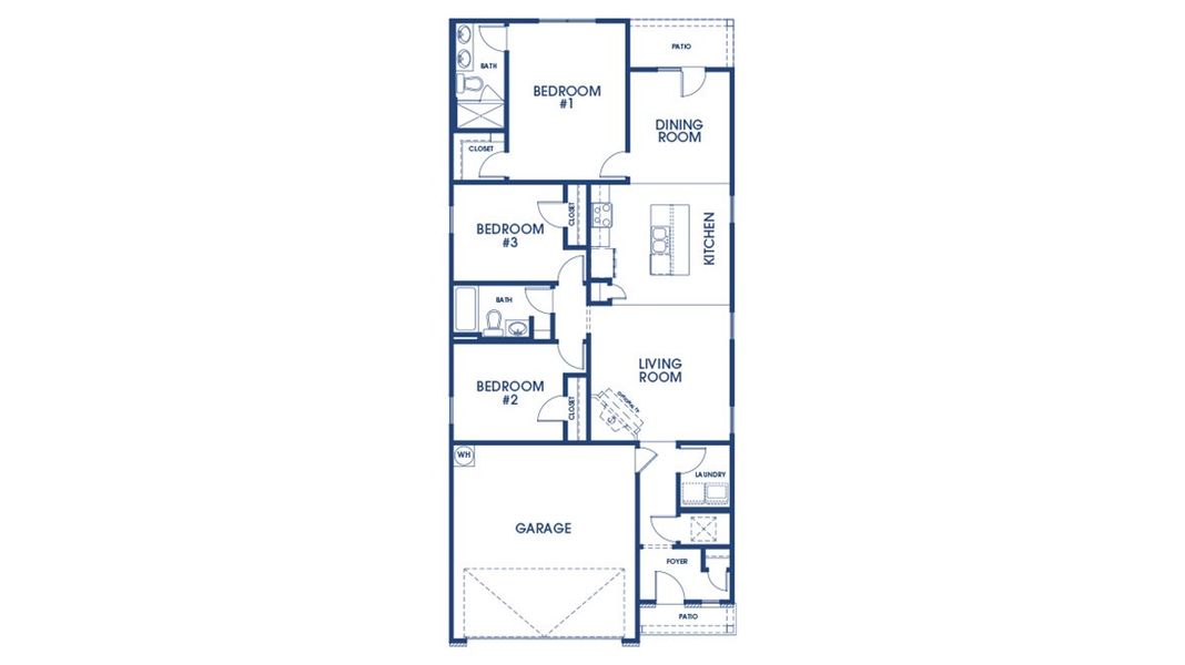 2D floor plan layout of this home in The Abbey at Trolley Run Station, Aiken, SC (Image 2).