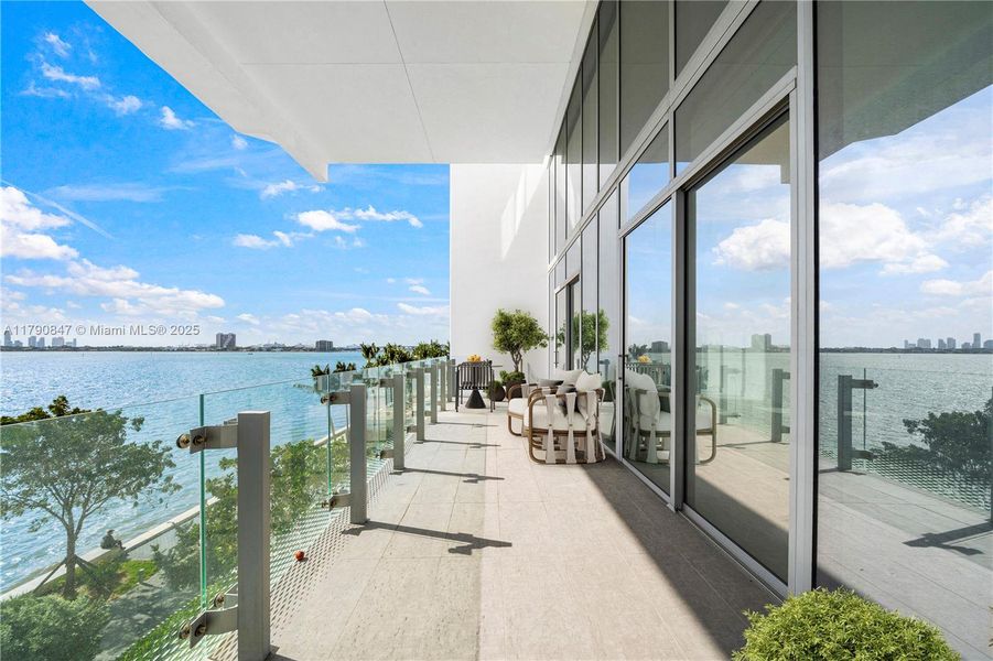 Exterior details and patio area of a home in Missoni Baia, Miami (Image 3).