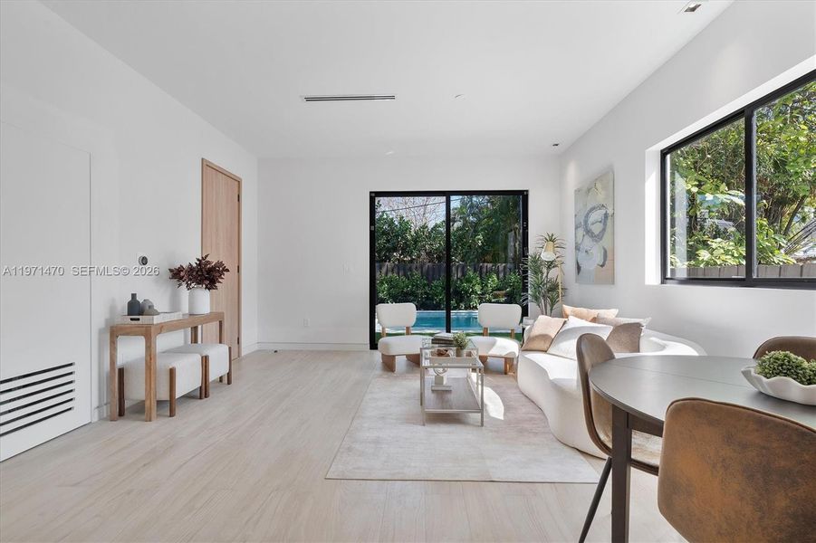 Furnished interior view inside a new home in , Miami (Image 14). Furnished interior view inside a new home in , Miami (Image 14).