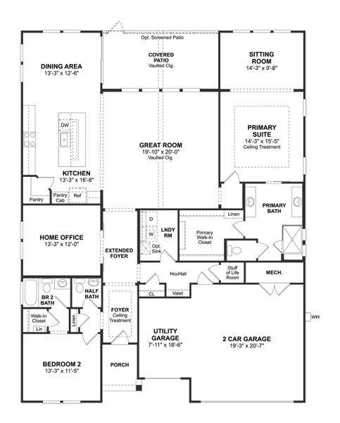 2D floor plan layout for the Morse by K. Hovnanian® Homes in K. Hovnanian's® Four Seasons at Hilton Head Lakes, Hardeeville, SC (Image 3). 2D floor plan layout for the Morse by K. Hovnanian® Homes in K. Hovnanian's® Four Seasons at Hilton Head Lakes, Hardeeville, SC (Image 3).
