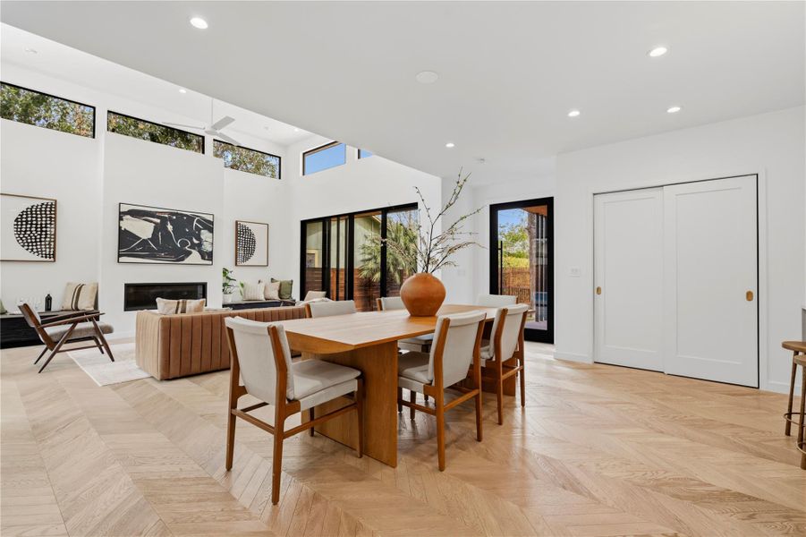 Spacious dining area