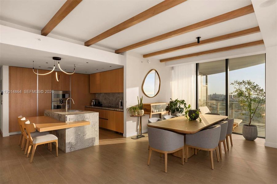Furnished interior view inside a new home in Five Park, Miami Beach (Image 12).