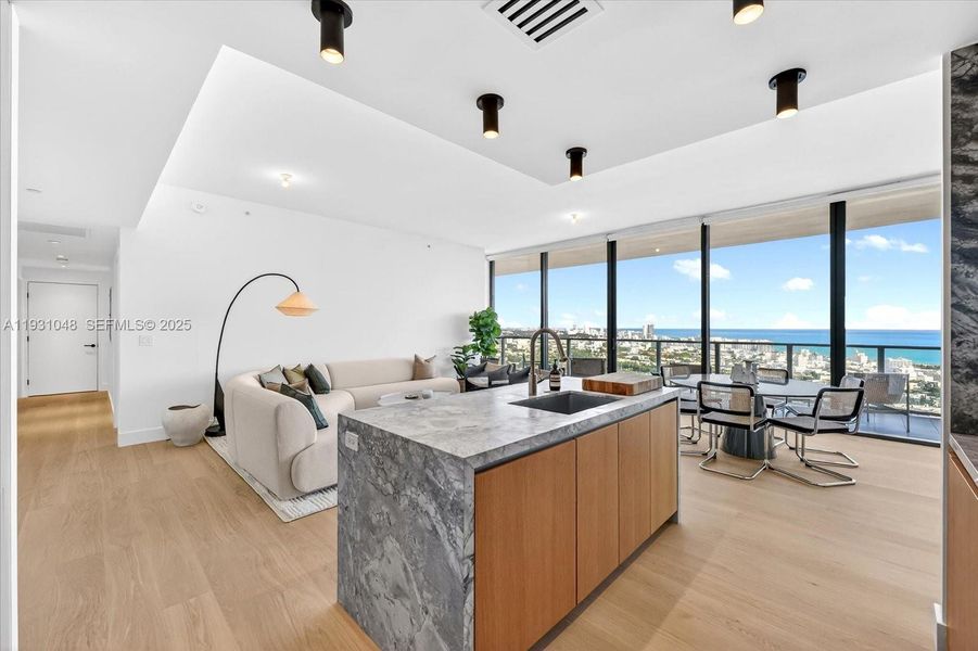 Furnished interior view inside a new home in , Miami Beach (Image 14). Furnished interior view inside a new home in , Miami Beach (Image 14).