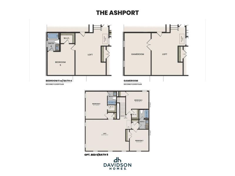 2D floor plan layout for the The Ashport B by Davidson Homes LLC in Morgan Meadows, San Antonio, TX (Image 7). 2D floor plan layout for the The Ashport B by Davidson Homes LLC in Morgan Meadows, San Antonio, TX (Image 7).