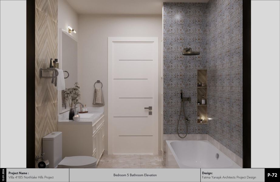 Bathroom with vanity and tiled shower / bath