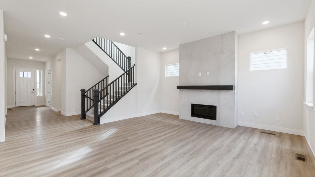 Furnished interior view inside a new home in Dillon Pointe - Journey, Broomfield (Image 10).