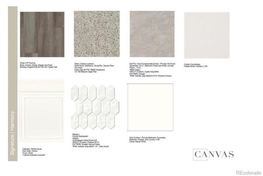 Design Selections.  Home is under construction and selections are subject to change.