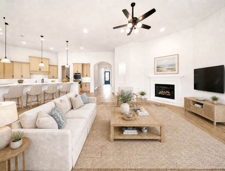 Furnished interior view inside a new home in Bridgeland 60′, Cypress (Image 6).