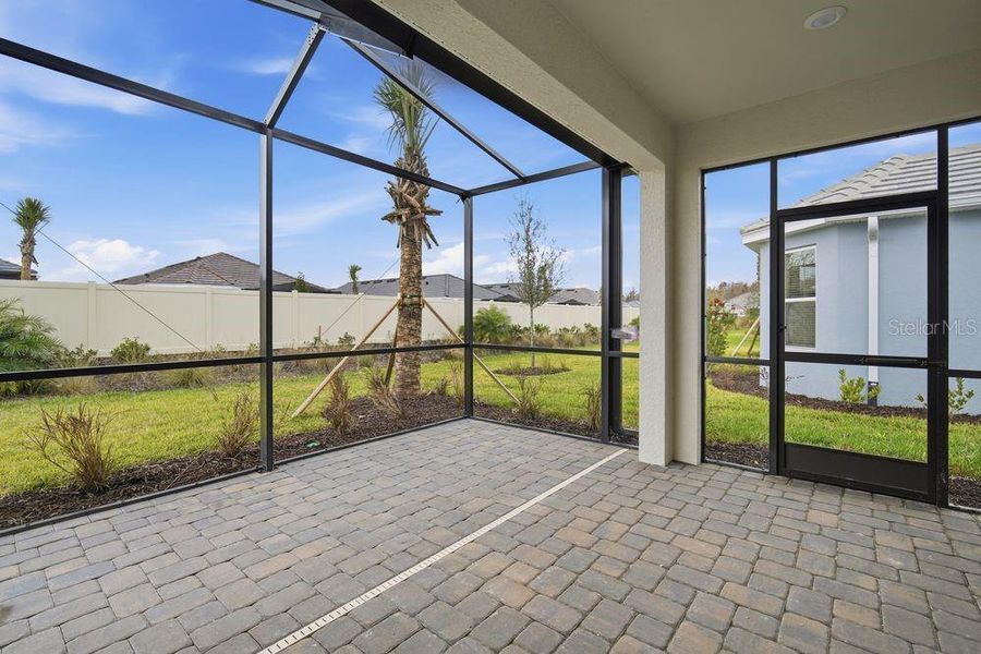 Exterior details and patio area of a home in Esplanade at Wiregrass Ranch, Wesley Chapel (Image 3).