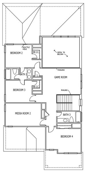 2D floor plan layout of this home in Santa Rita Ranch, Georgetown, TX (Image 6).