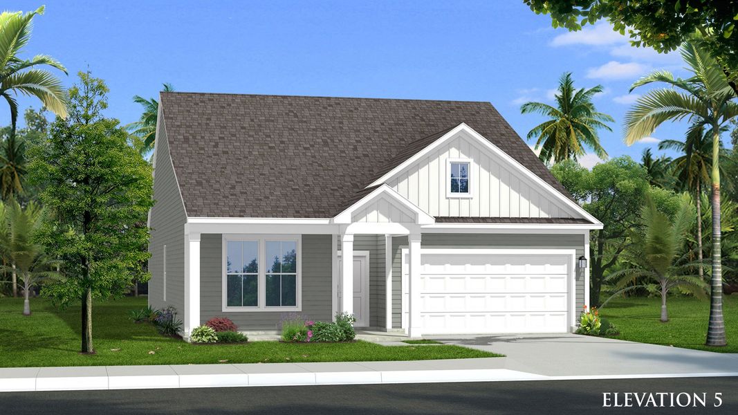 Representative exterior photo of a completed home built from the Chelsea by DRB Homes in Bellerose, Gibsonville, NC (Image 8).