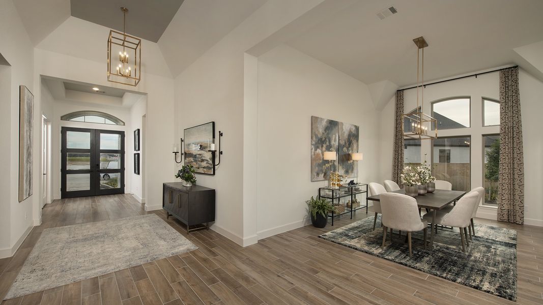 Representative furnished interior of a home built from the 3578W by Perry Homes in Lakes of Cane Island, Katy (Image 18).