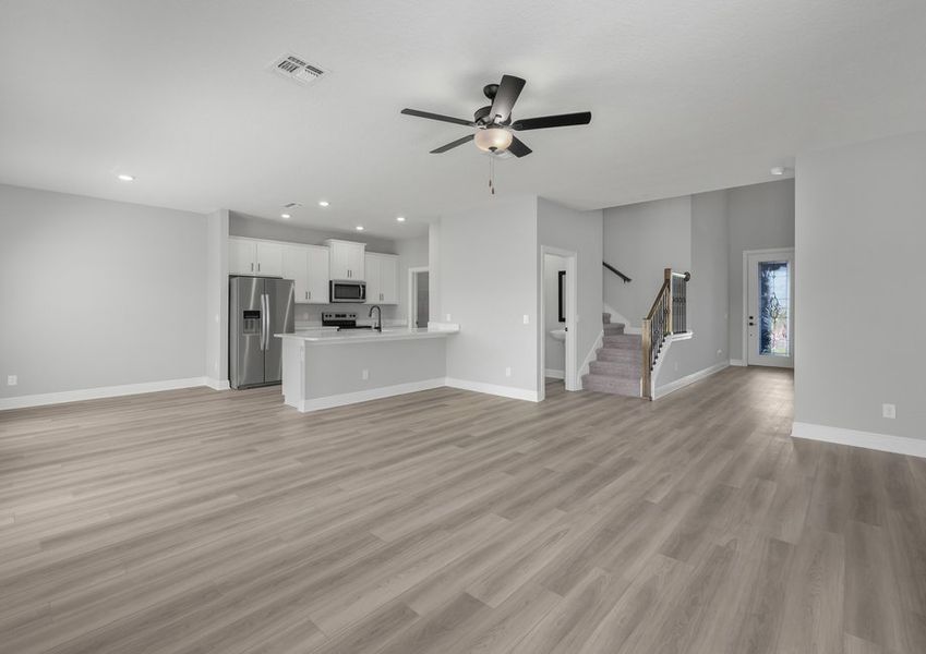 Enjoy time with family in this spacious, open family room. Enjoy time with family in this spacious, open family room.