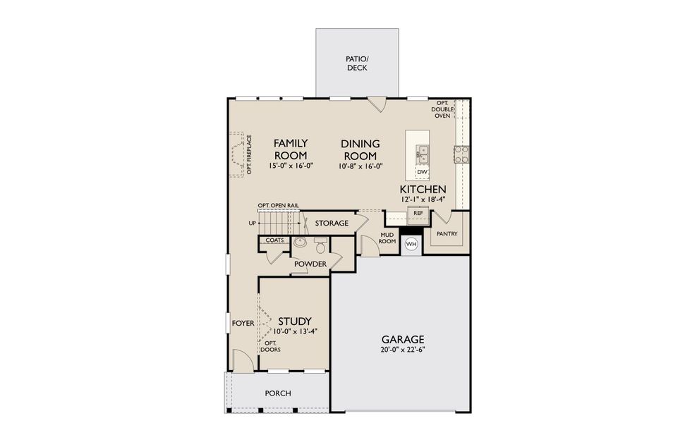 2D floor plan layout for the Pembroke by Ashton Woods in Langston Reserve, Cartersville, GA (Image 3).