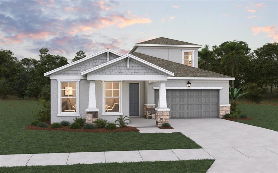 Front exterior of a new home in River Hall, Alva, FL, highlighting curb appeal (Image 1). Front exterior of a new home in River Hall, Alva, FL, highlighting curb appeal (Image 1).