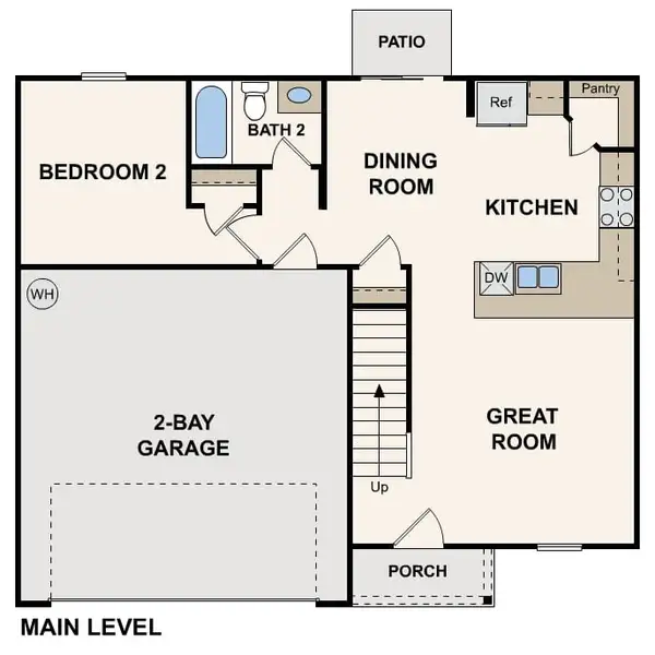 2D floor plan layout for the Dupont by Century Complete in Quail Ridge, Macon, GA (Image 1).
