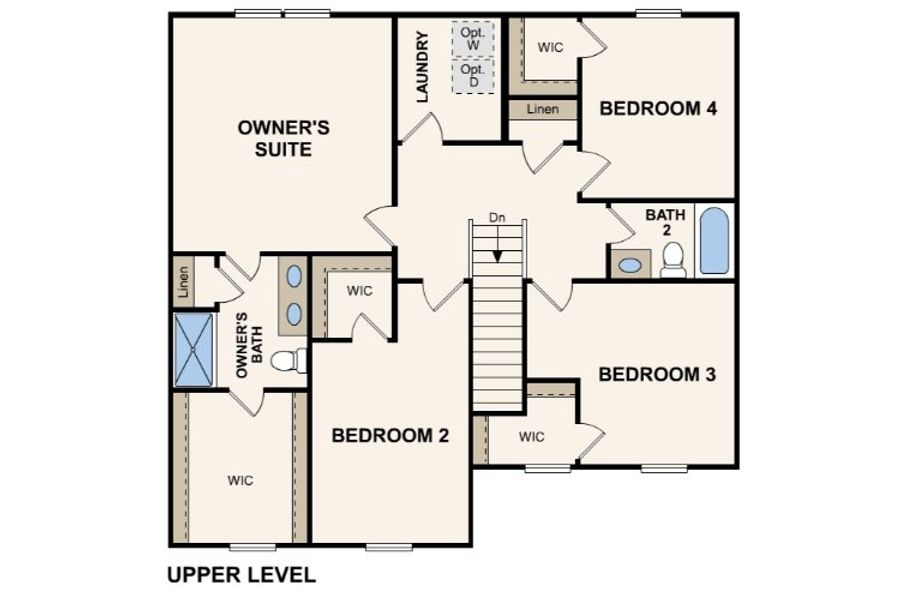 2D floor plan layout of this home in The Pines at Stoney Point, Lexington, NC (Image 4).