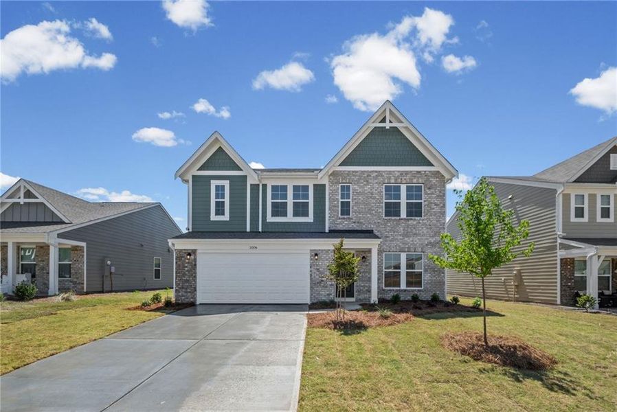 Front exterior of a new home in Cherry Glen, Euharlee, GA, highlighting curb appeal (Image 1). Front exterior of a new home in Cherry Glen, Euharlee, GA, highlighting curb appeal (Image 1).