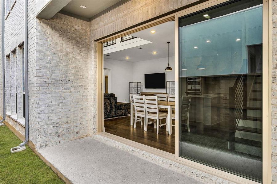 Exterior details and patio area of a home in Fields Villas - Darling Homes, Frisco (Image 3). Exterior details and patio area of a home in Fields Villas - Darling Homes, Frisco (Image 3).