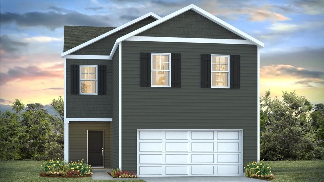 Front exterior of a new home in Ferry Grove, Lexington, SC, highlighting curb appeal (Image 1). Front exterior of a new home in Ferry Grove, Lexington, SC, highlighting curb appeal (Image 1).