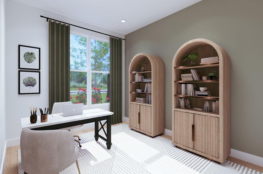Virtually Staged Home Office