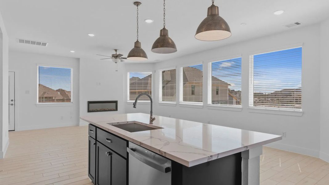 Representative furnished interior of a home built from the Oakdale by Chesmar Homes in Bridgeland Courtyard, Cypress (Image 9).